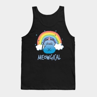 Blue cat unicorn Tank Top